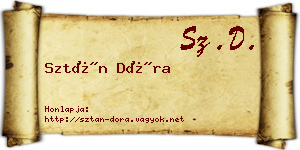 Sztán Dóra névjegykártya